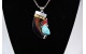 Pendentif griffe turquoise et corail