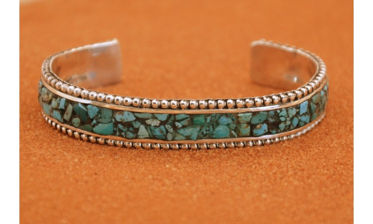 Bracelet turquoise inlay