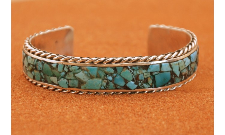 Bracelet turquoise inlay