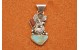 Pendentif aigle turquoise et corail