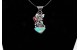 Pendentif aigle turquoise et corail