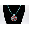 Collier soleil turquoise et corail