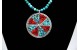 Collier soleil turquoise et corail