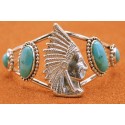 Indian head and turquoise Bracelet