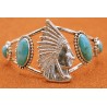 Indian head and turquoise Bracelet