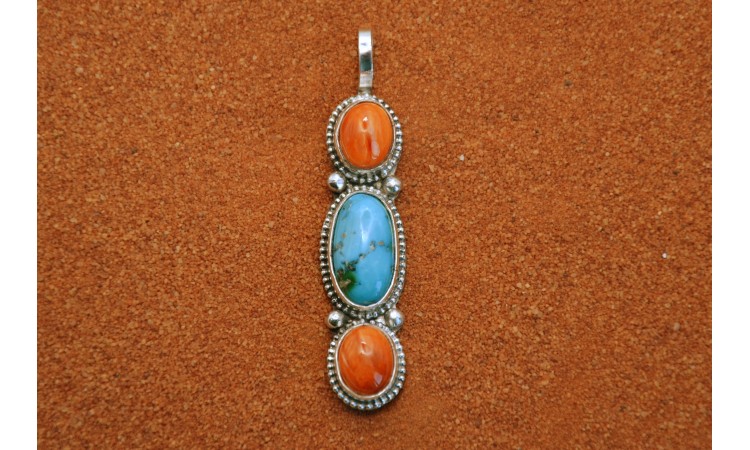 Pendentif turquoise Sonora et Spiny Oyster