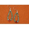 Boucles d'oreilles turquoise et corail