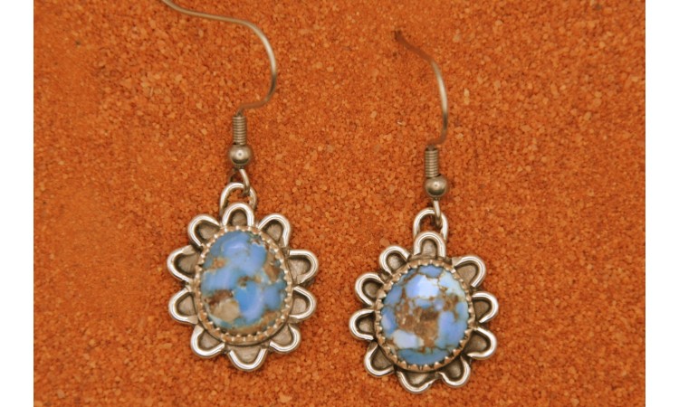 Boucles d'oreilles turquoises Golden Hill