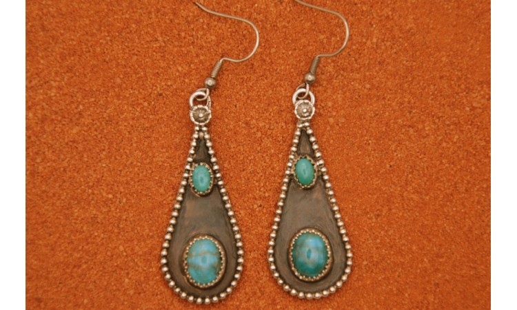 Boucles d'oreilles turquoises Kingman