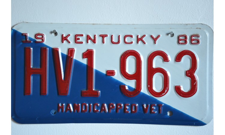 Kentucky license plate year 1996