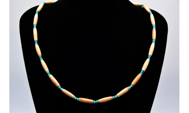 Collier os et turquoises Kingman