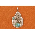 Pendentif Kokopelli et turquoises