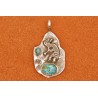 Pendentif Kokopelli et turquoises