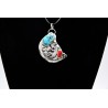 Pendentif Kokopelli turquoise et corail