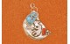 Pendentif Kokopelli turquoise et corail