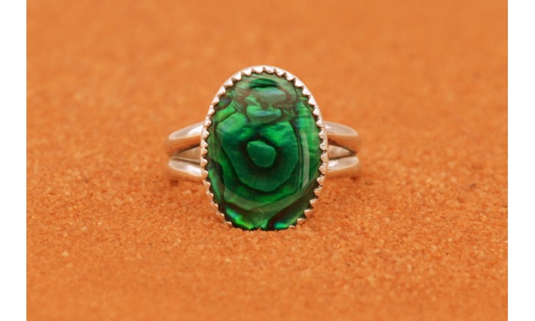 Bague abalone verte