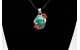 Pendentif turquoise Kingman et corail