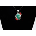 Kingman turquoise and coral Pendant