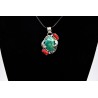 Pendentif turquoise Kingman et corail