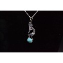 Kokopelli and turquoise Pendant