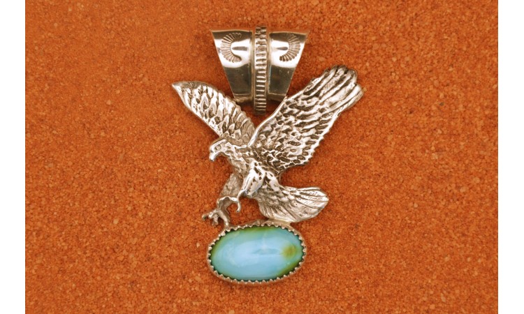 Pendentif aigle et turquoise