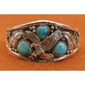 Bracelet aigle et turquoises