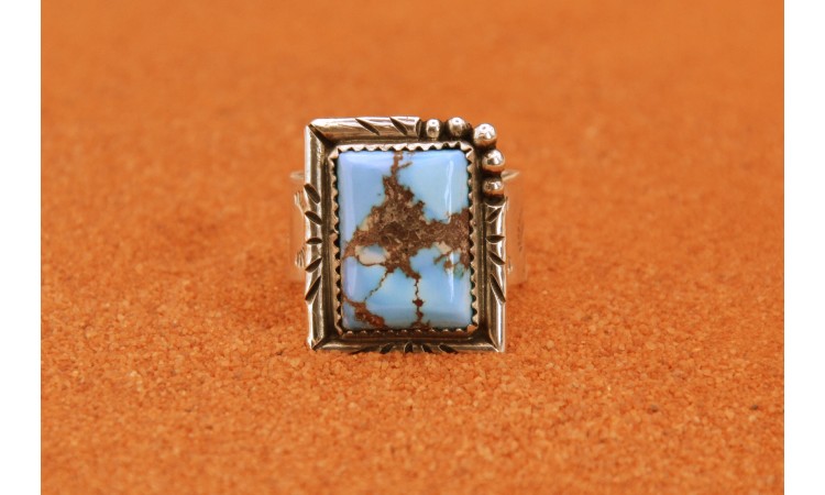 Bague homme turquoise Golden Hill