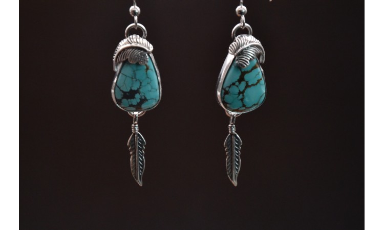 Number 8 turquoise Earrings