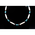 Kingman turquoise and bones Necklace