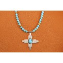 Turquoise Zia cross Necklace