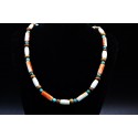 Turquoise spiny oyster and bones Necklace