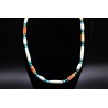 Turquoise spiny oyster and bones necklace