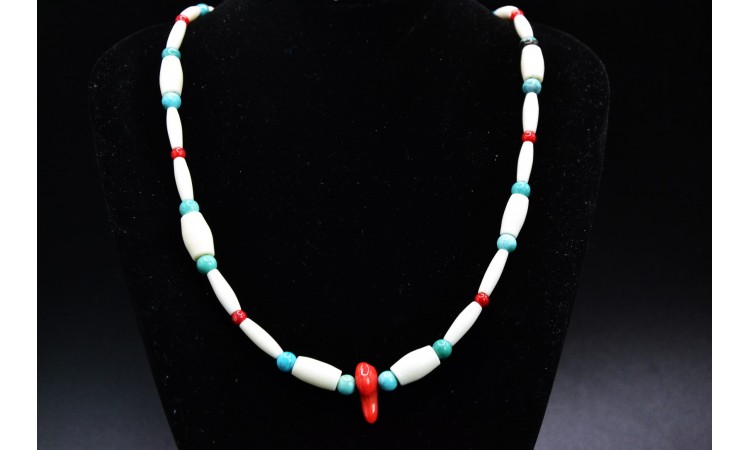 Turquoise and coral Necklace