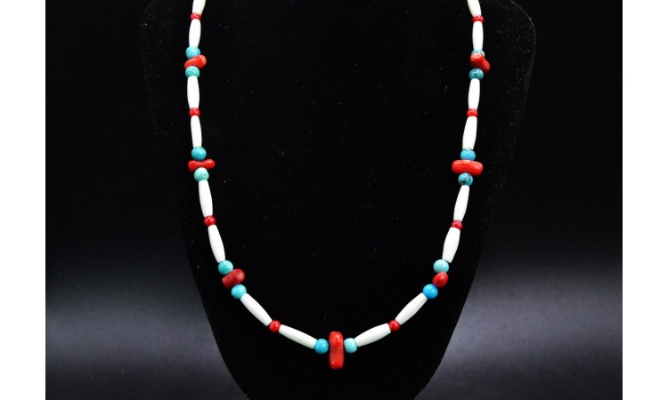 Turquoise and coral Necklace