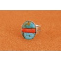 Bague turquoise et corail Taille 64