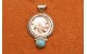 Pendentif tête d'indien et turquoise