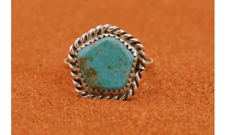 Bague Navajo turquoise Kingman taille 55