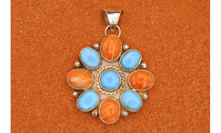 Pendentif turquoise et spiny oyster