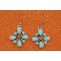 Boucles d'oreilles turquoises et corail