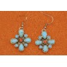 Boucles d'oreilles turquoises et corail
