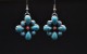Boucles d'oreilles turquoises et corail