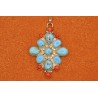Pendentif turquoise et corail