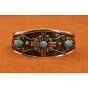 Bracelet croix Zia et turquoises