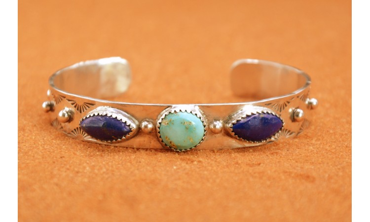 Turquoise and lapis bracelet