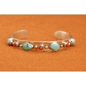 Turquoise and coral Bracelet