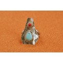 Turquoise and coral Ring