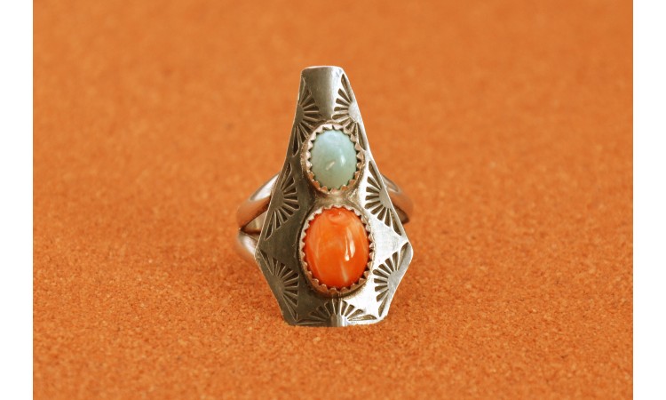 Bague turquoise et spiny oyster