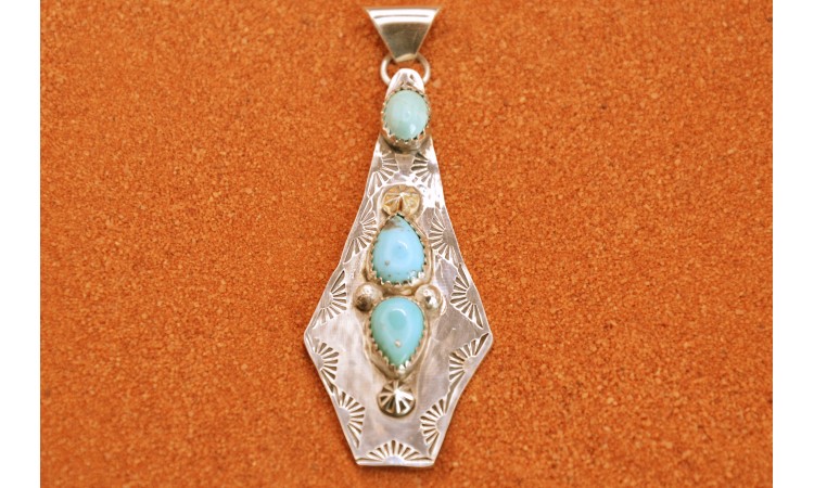 Spearhead and turquoise Pendant