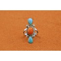 Turquoise and Spiny Oyster Ring