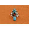 Turquoise and coral Ring